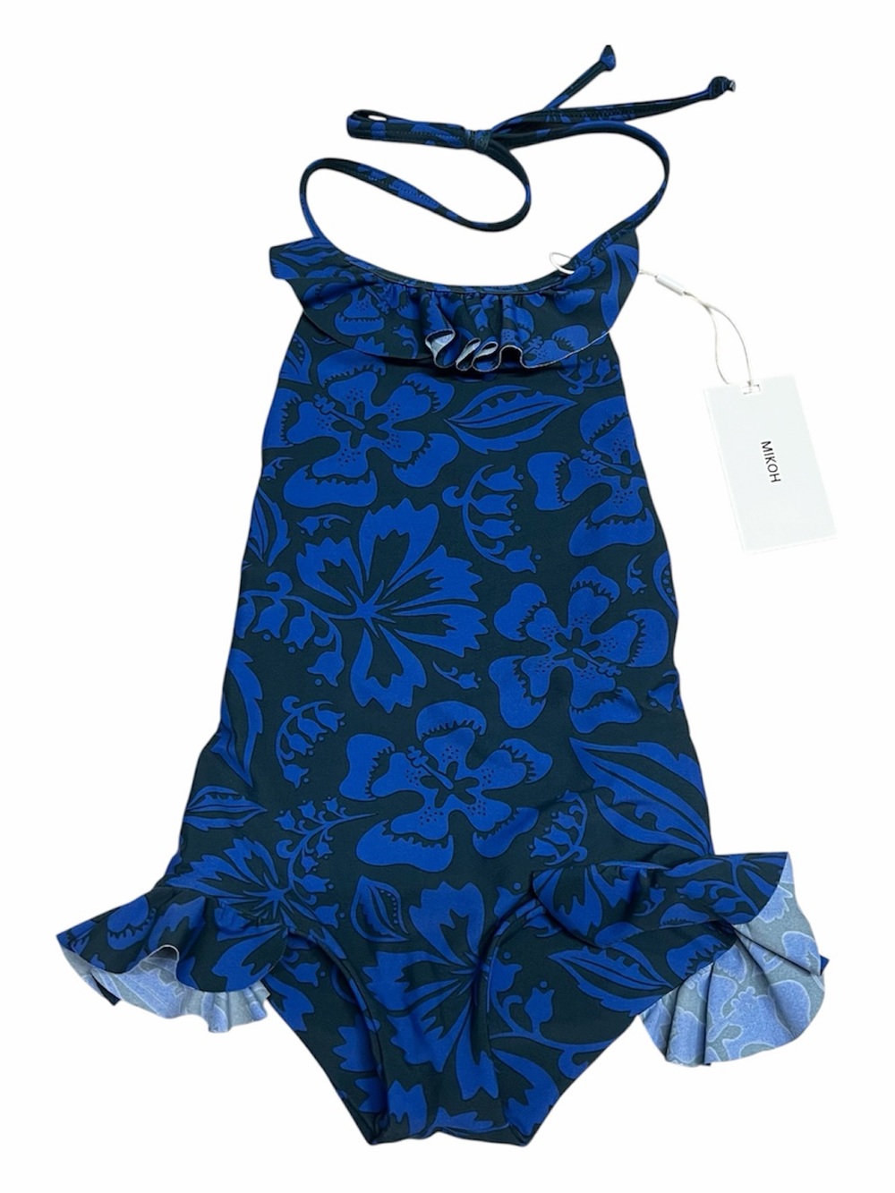 NEW Mikoh Mini Girl’s one piece swimsuit in Blue Print Size Small